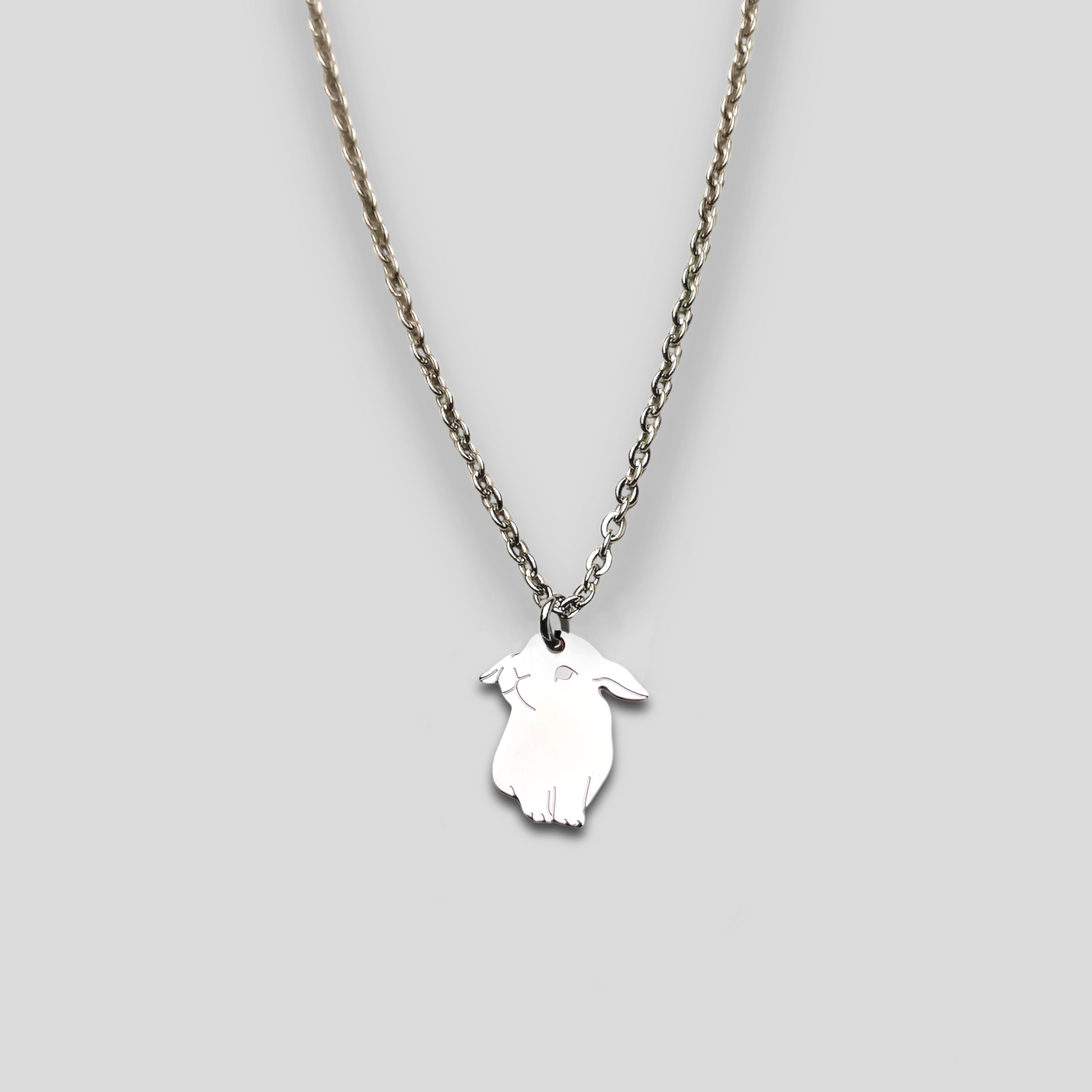 Collana coniglietto ariete , Collana con coniglio nano e cuore con nome - ContrariaBijoux