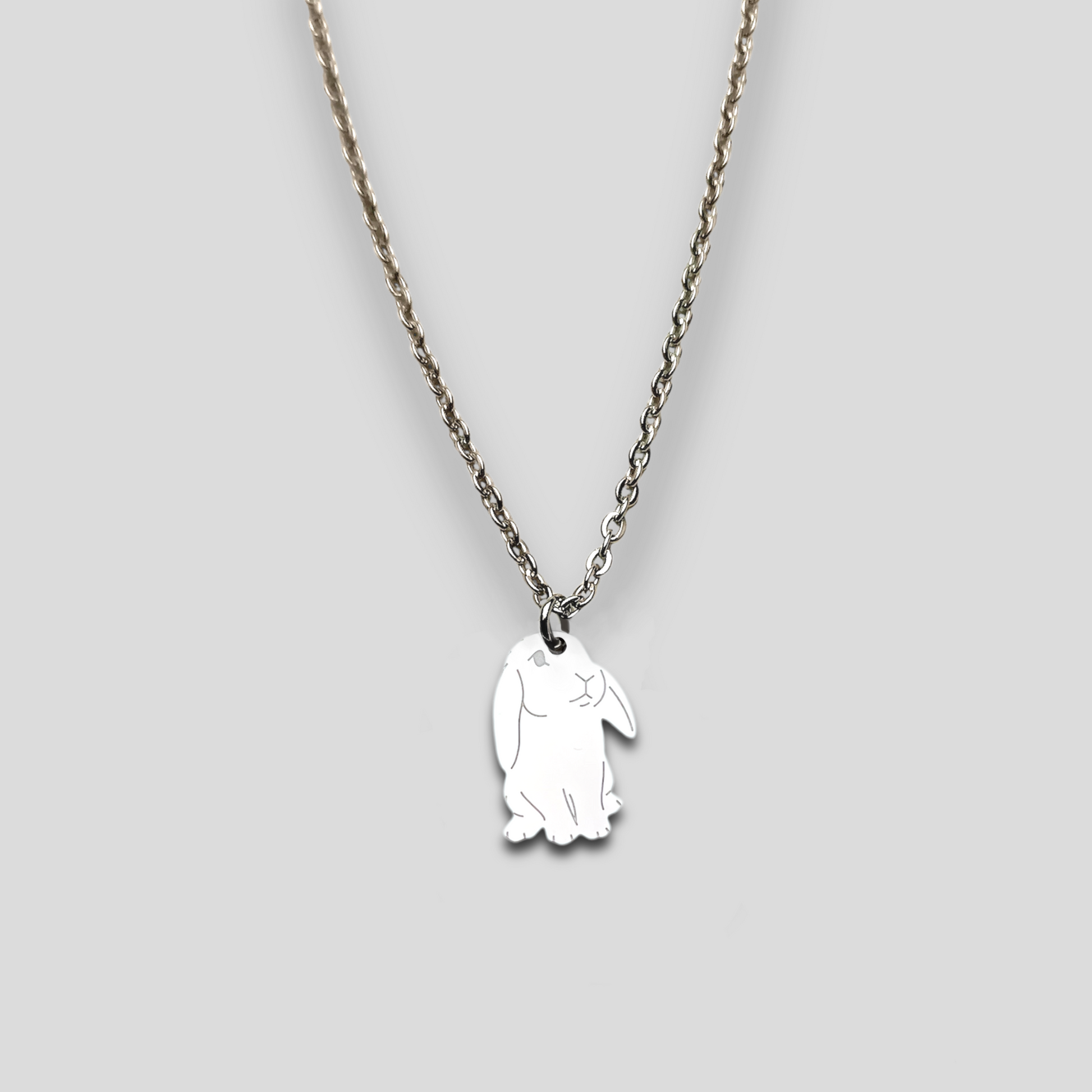 Collana coniglietto ariete , Collana con coniglio nano e cuore con nome - ContrariaBijoux