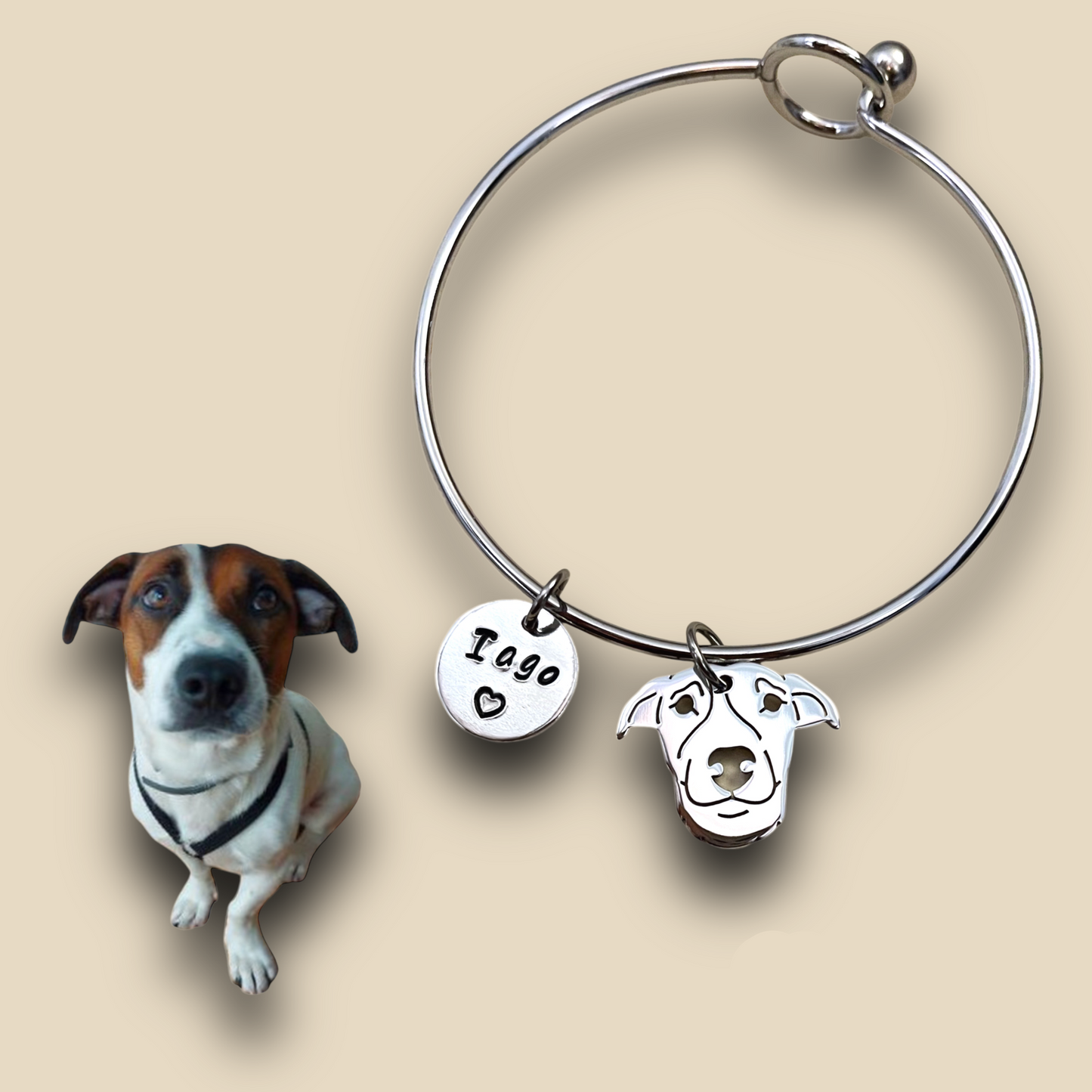 Bracciale ciondolo personalizzato cane - ContrariaBijoux