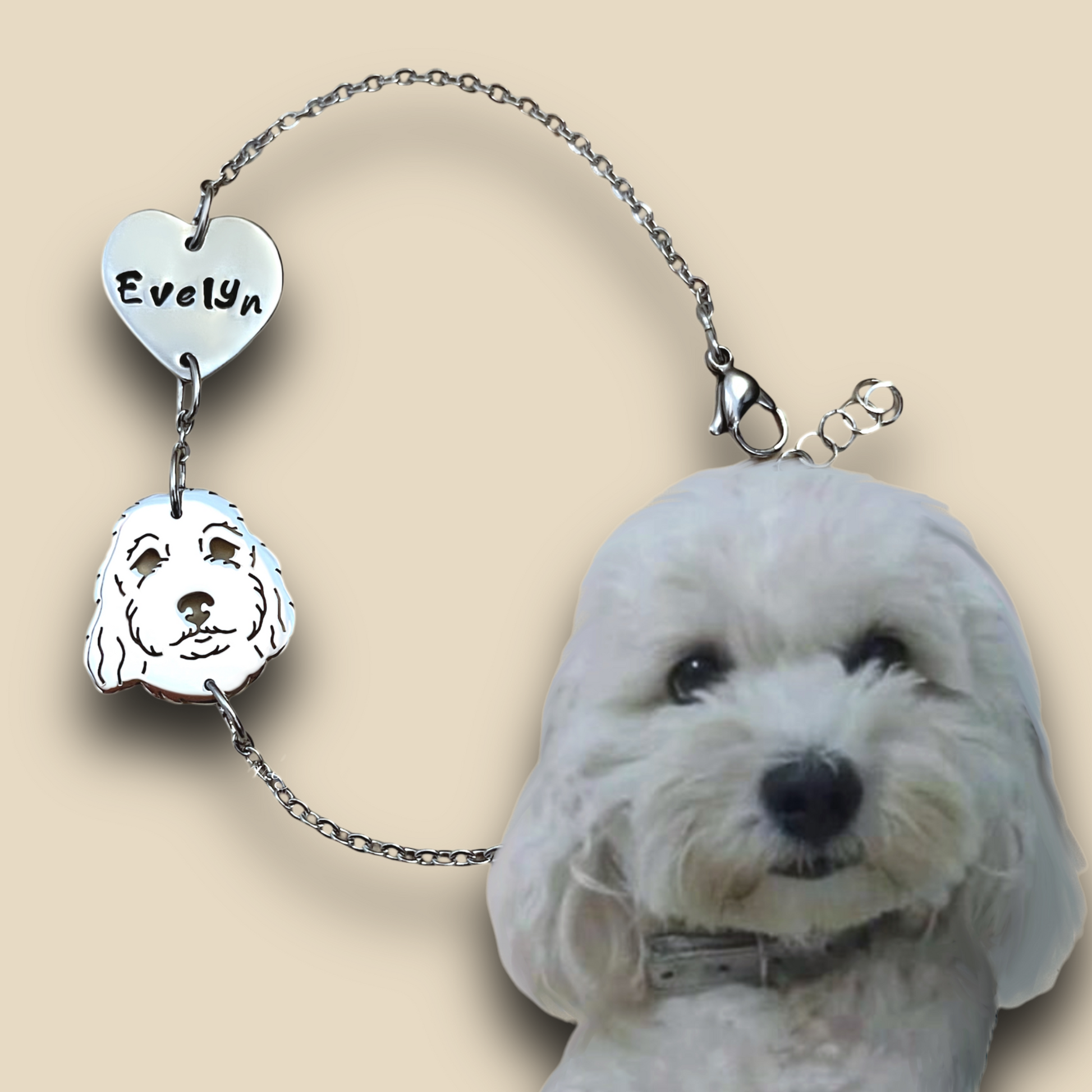 Bracciale ciondolo personalizzato cane - ContrariaBijoux