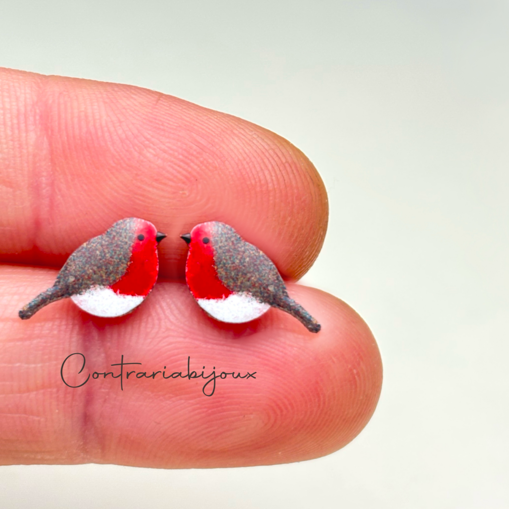 Orecchini pettirosso coppia - ContrariaBijoux