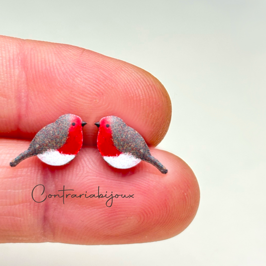 Orecchini pettirosso coppia - ContrariaBijoux