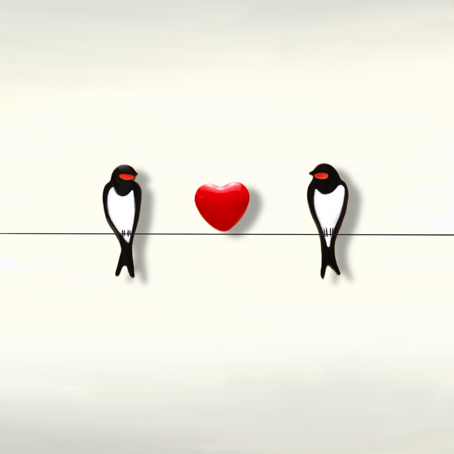 Orecchini coppia rondini e cuore - ContrariaBijoux