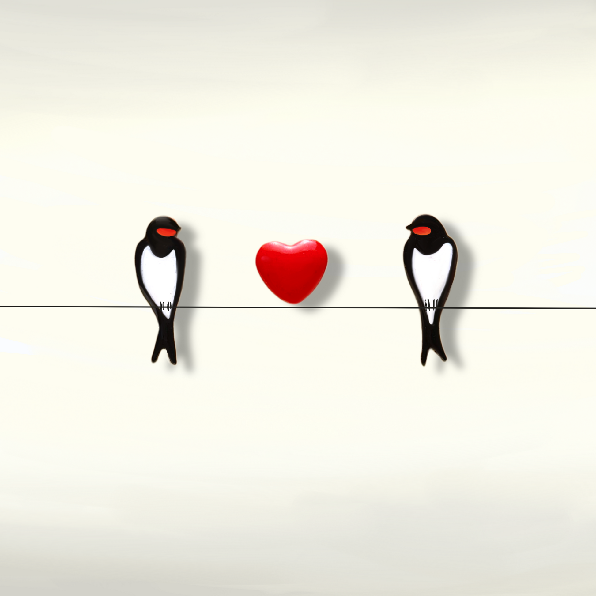 Orecchini coppia rondini e cuore - ContrariaBijoux