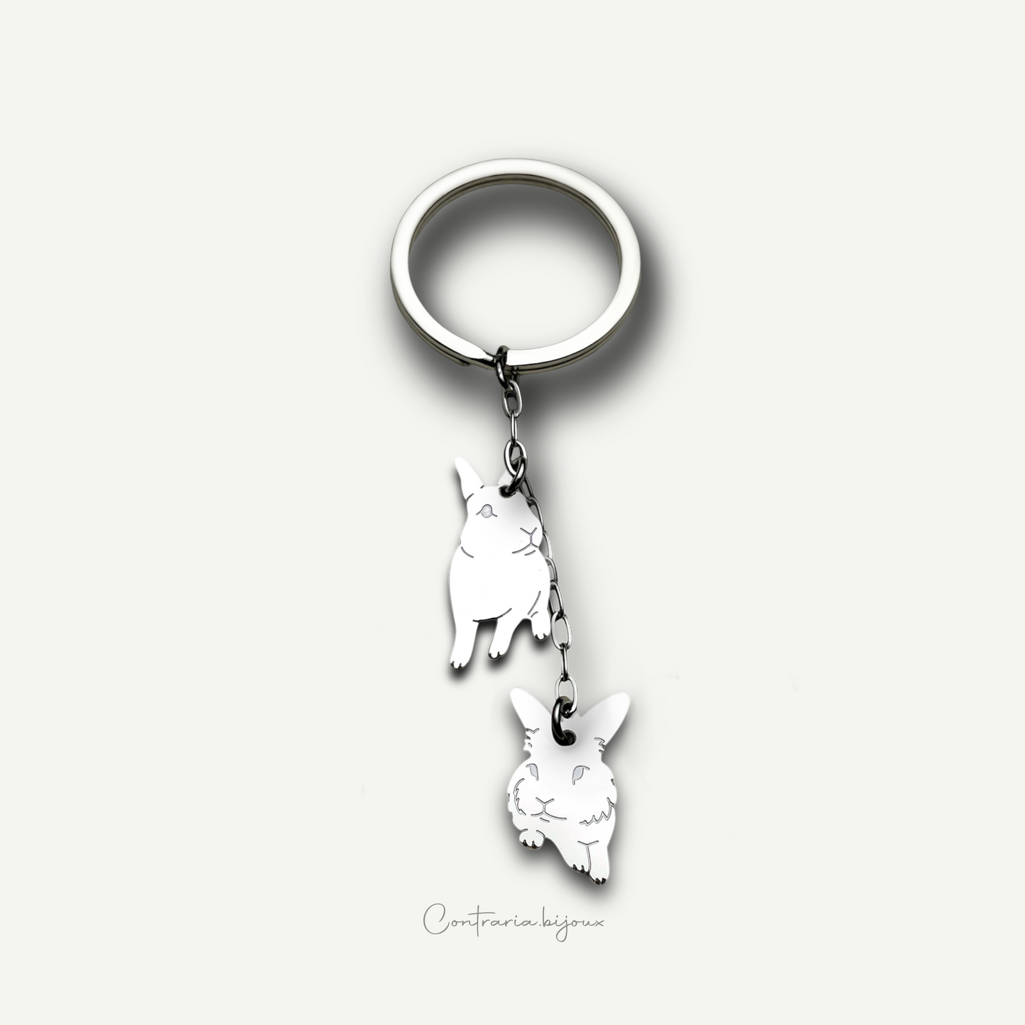 Portachiavi coniglio, portachiavi coniglietto - ContrariaBijoux