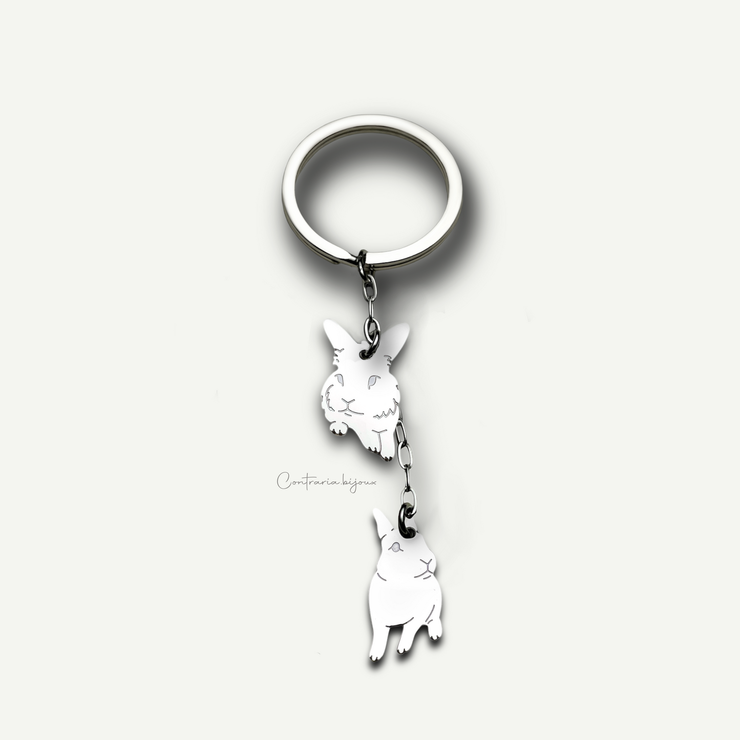 Portachiavi coniglio, portachiavi coniglietto - ContrariaBijoux