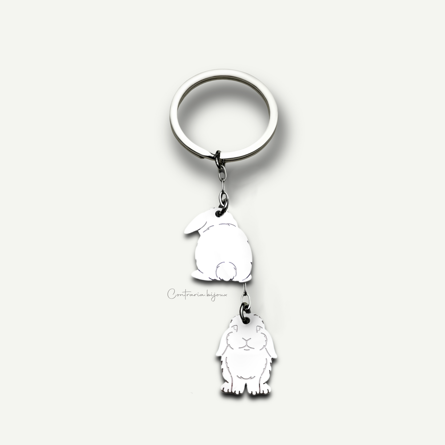 Portachiavi coniglio, portachiavi coniglietto - ContrariaBijoux