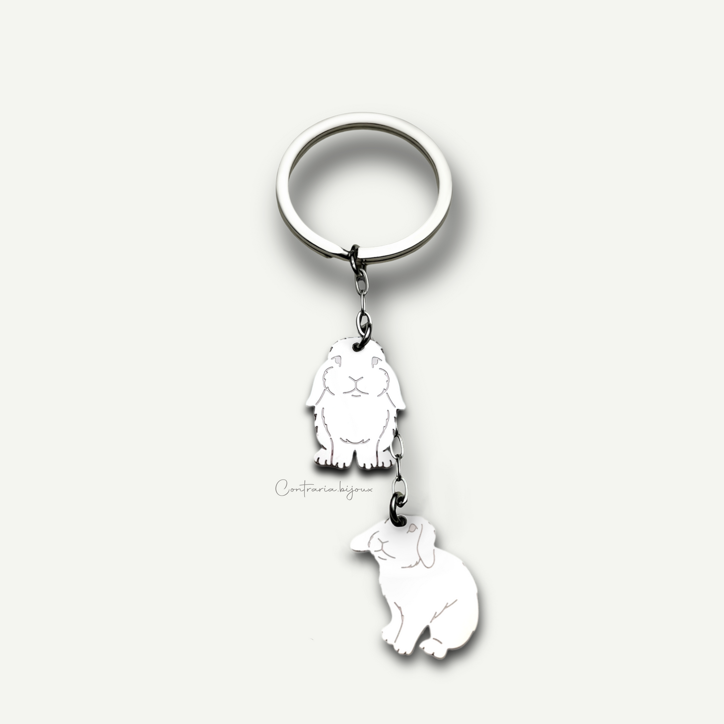 Portachiavi coniglio, portachiavi coniglietto - ContrariaBijoux
