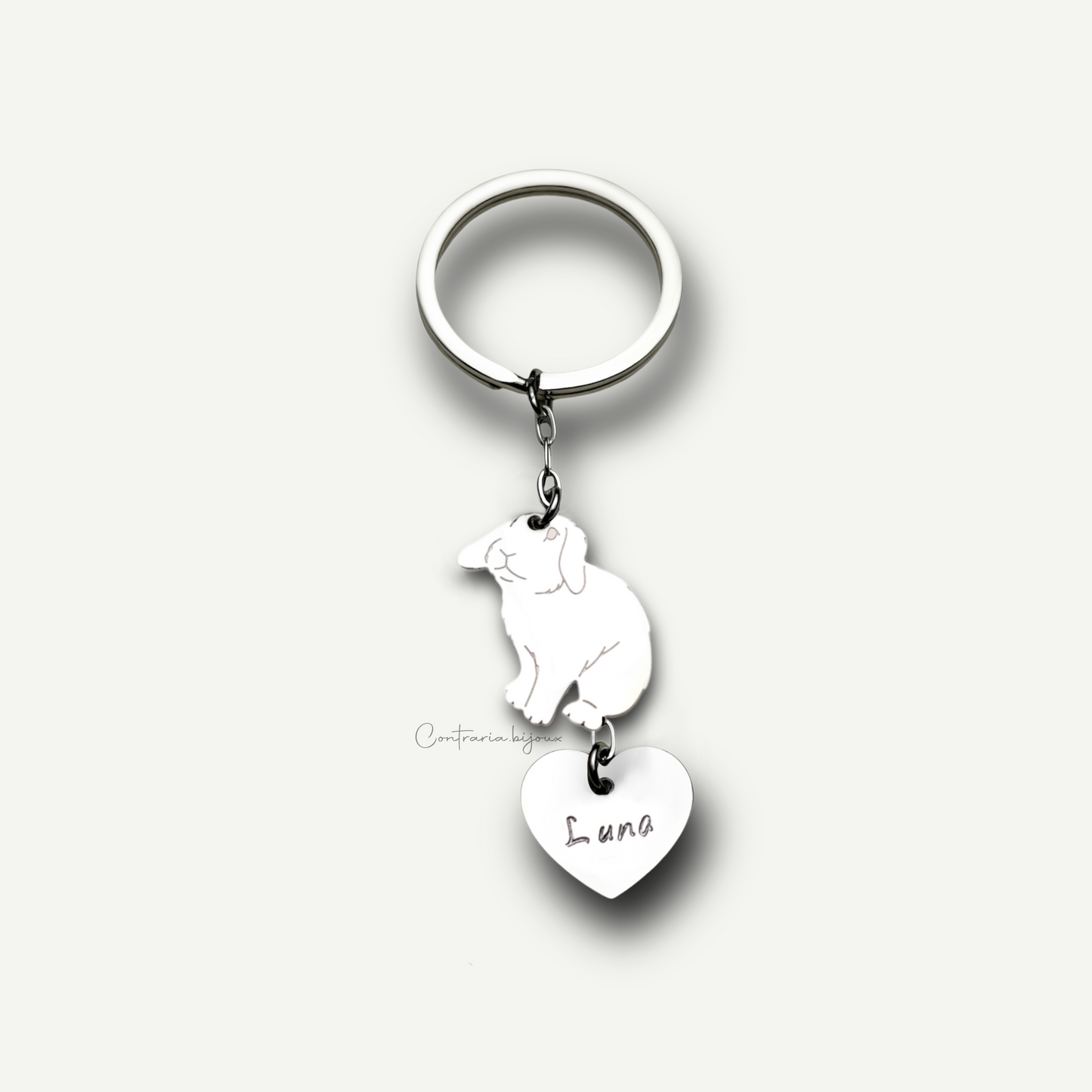 Portachiavi coniglio, portachiavi coniglietto - ContrariaBijoux