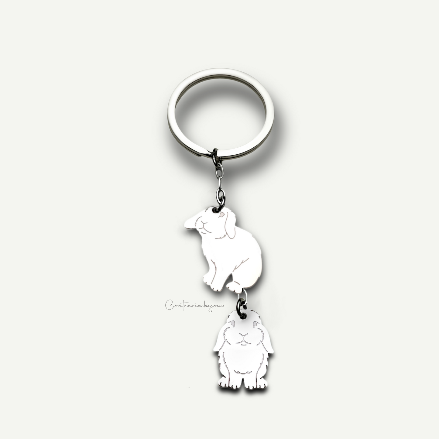 Portachiavi coniglio, portachiavi coniglietto - ContrariaBijoux