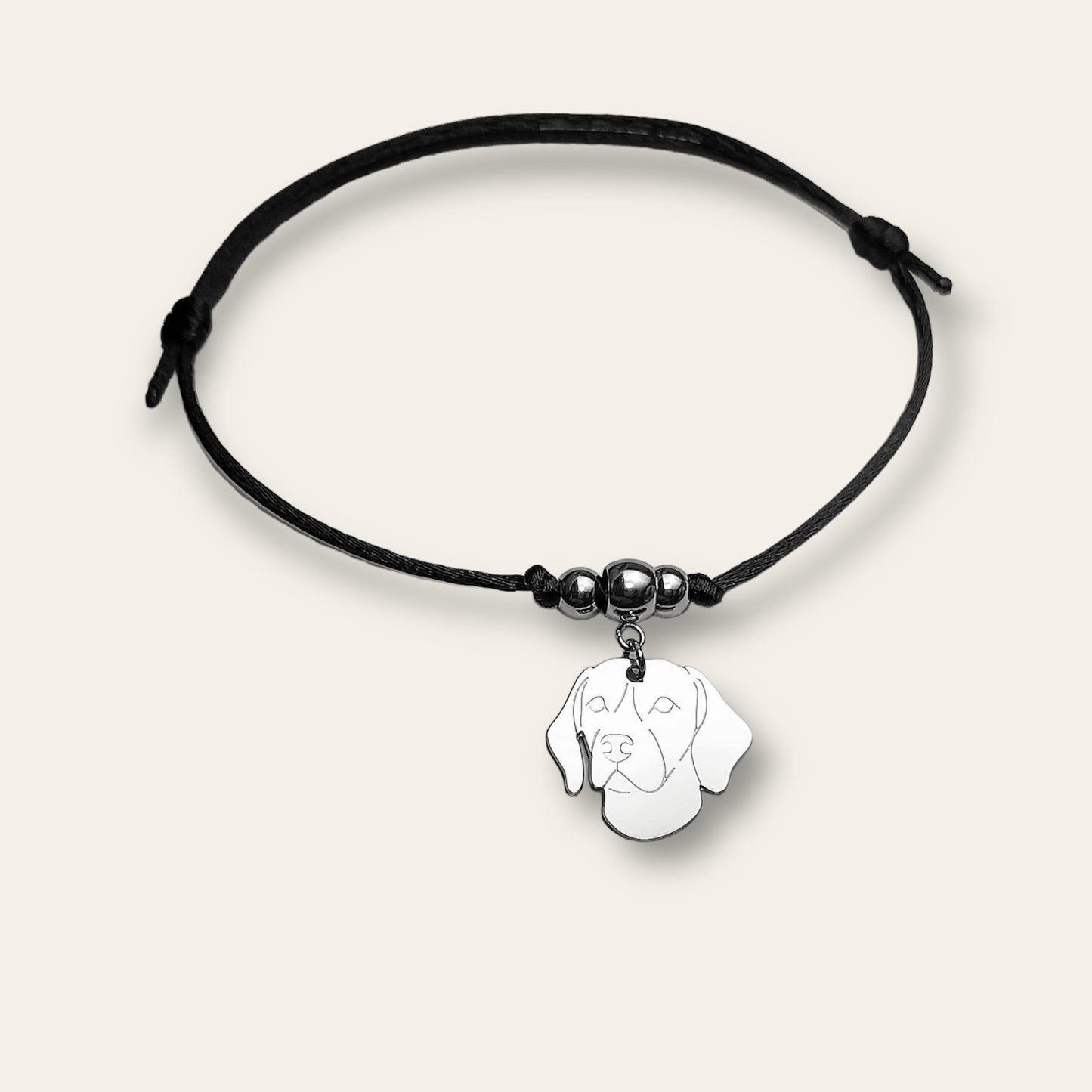 Bracciale Cane Beagle e zampa con iniziale incisa
