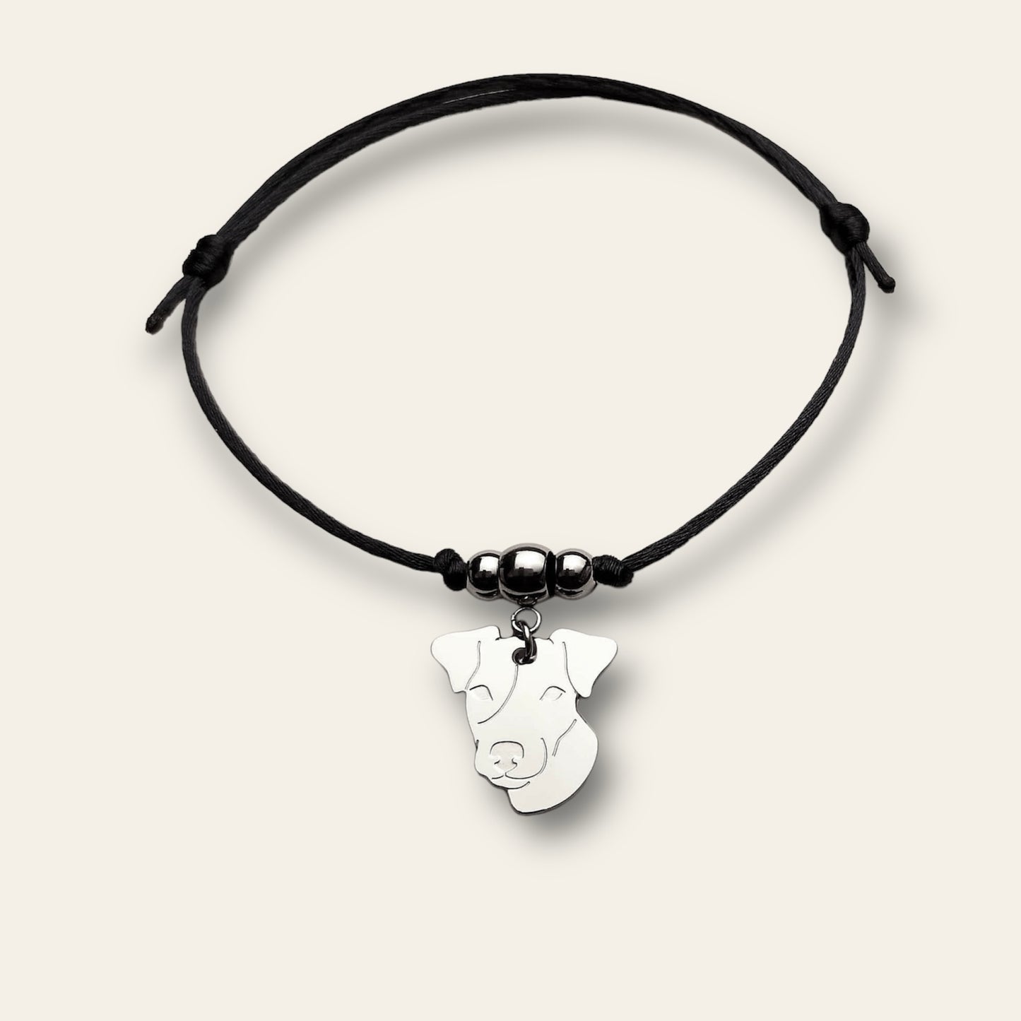 Bracciale Cane Jack Russell e zampa con iniziale incisa