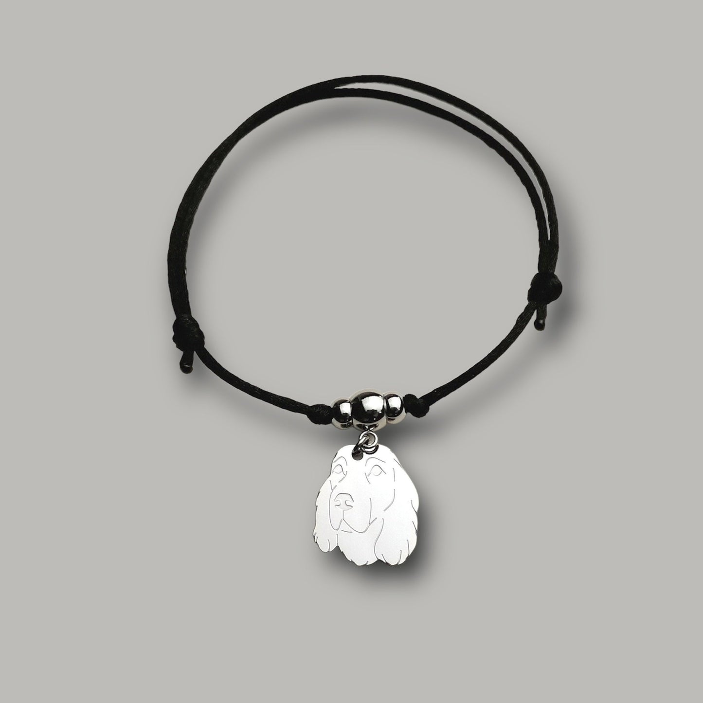 Bracciale cane Cocker e zampa con iniziale incisa