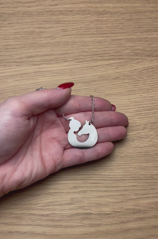 Collana con Cavallo e Ragazza Personalizzata - Collana con Cavallo