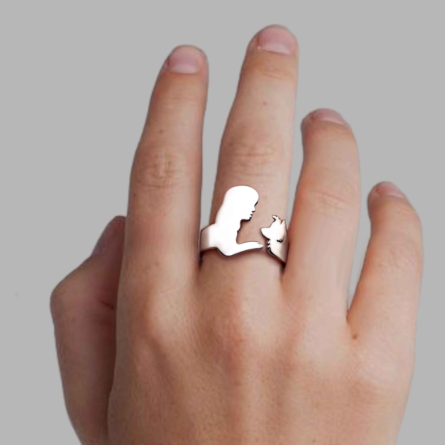 Anello cane Border Collie e ragazza, anello Border Collie