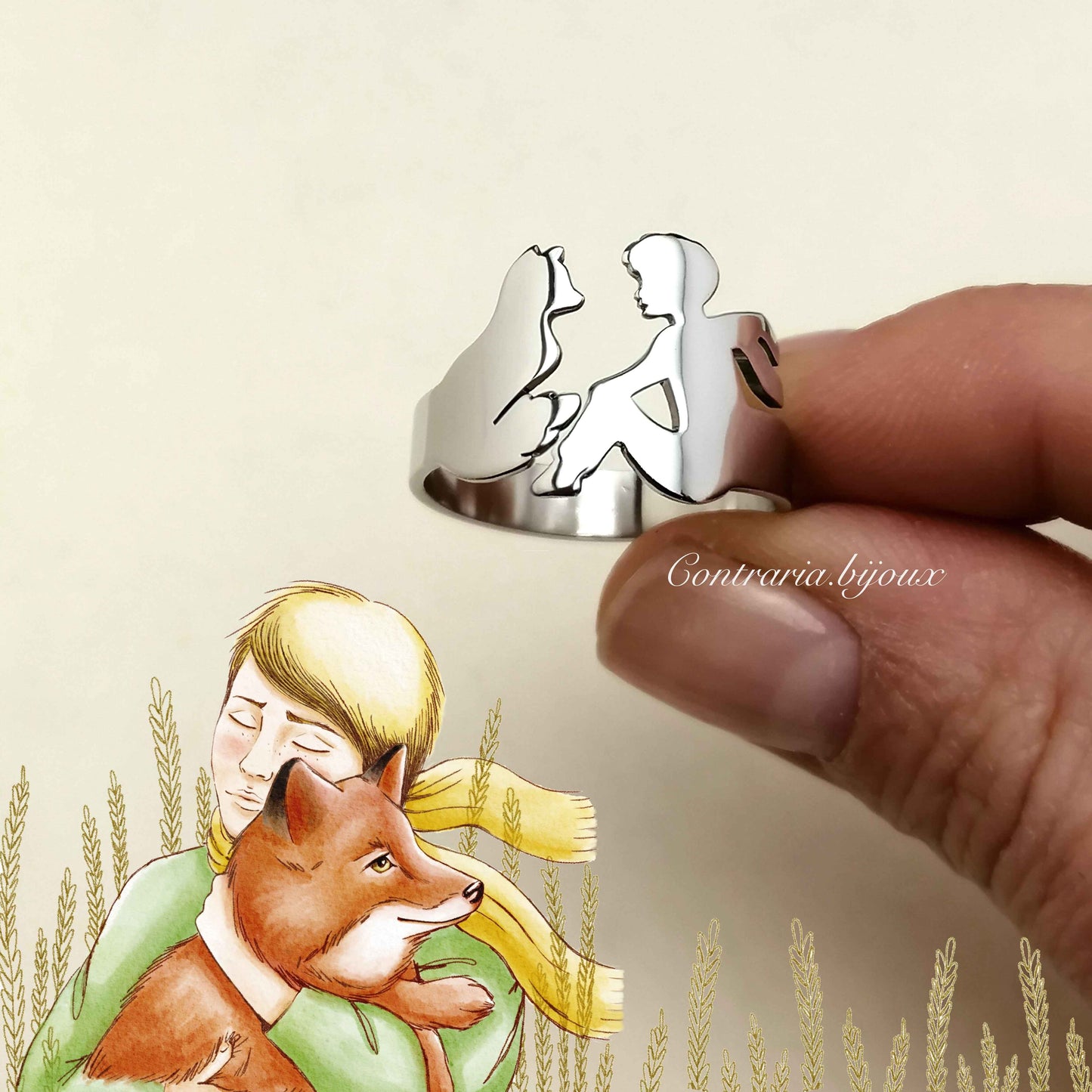 Anello Piccolo Principe e volpe