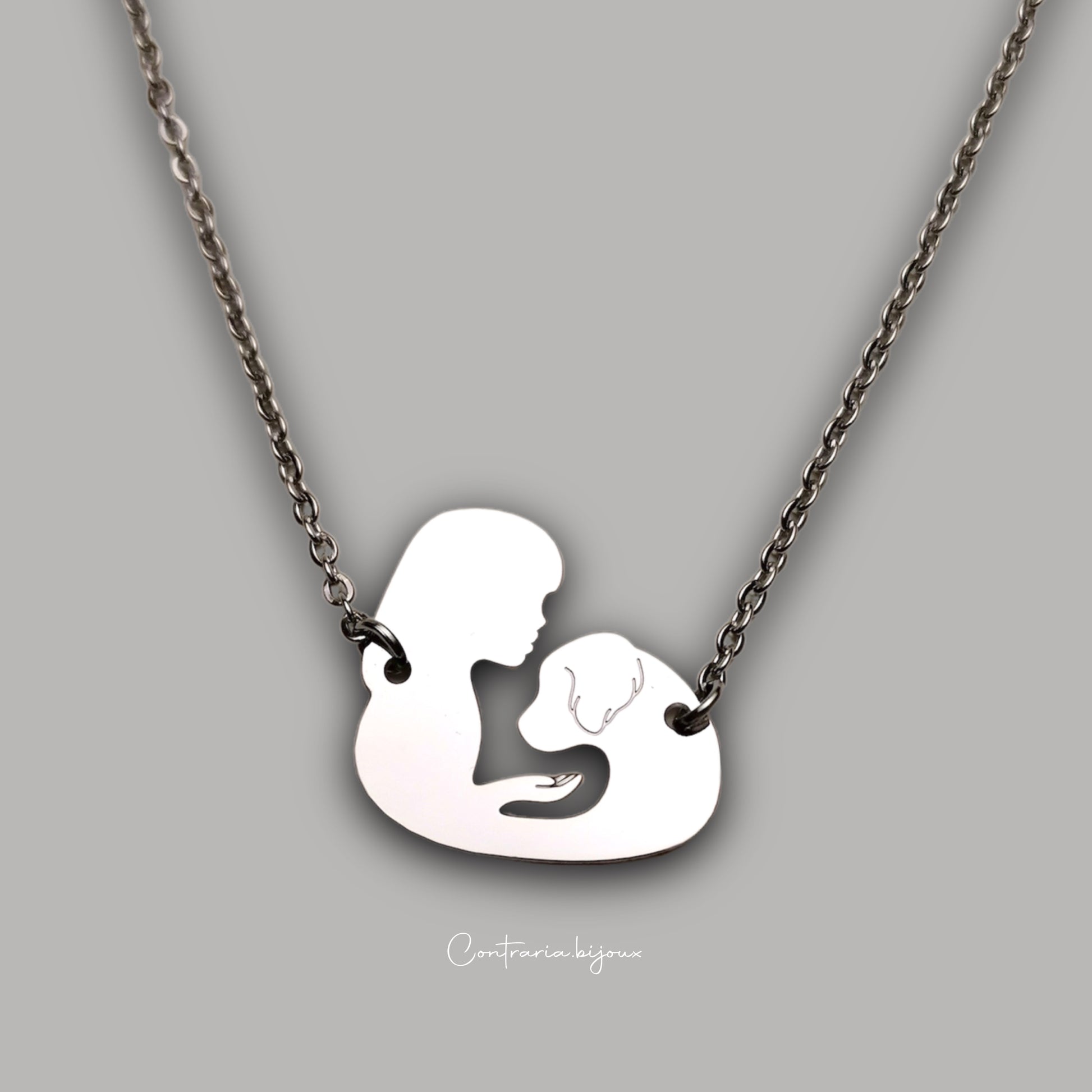 Collana con Cane e Ragazza - ContrariaBijoux