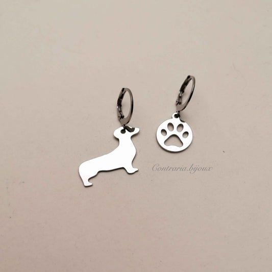 Orecchìni Bassotto e zampa