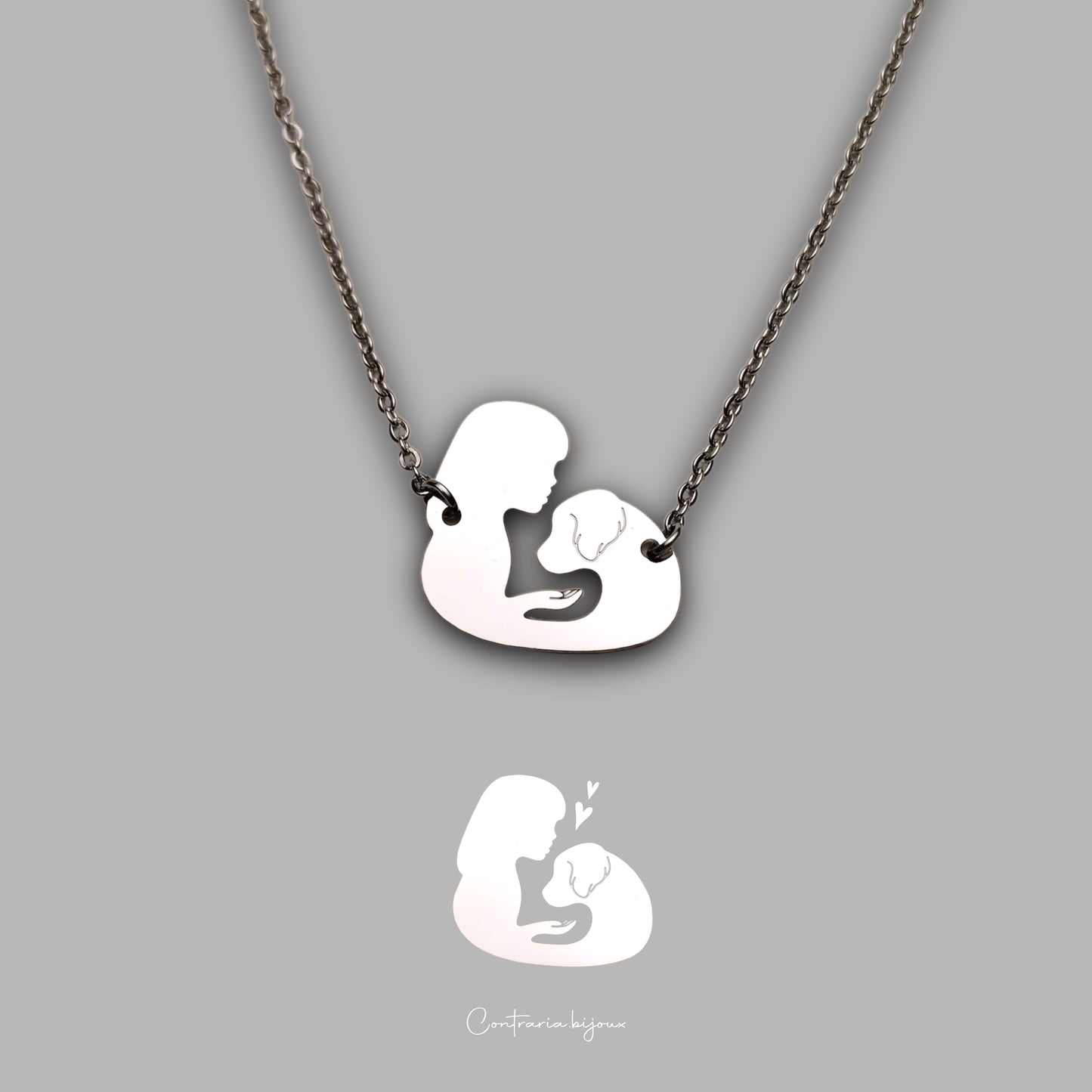 Collana con Cane e Ragazza - ContrariaBijoux