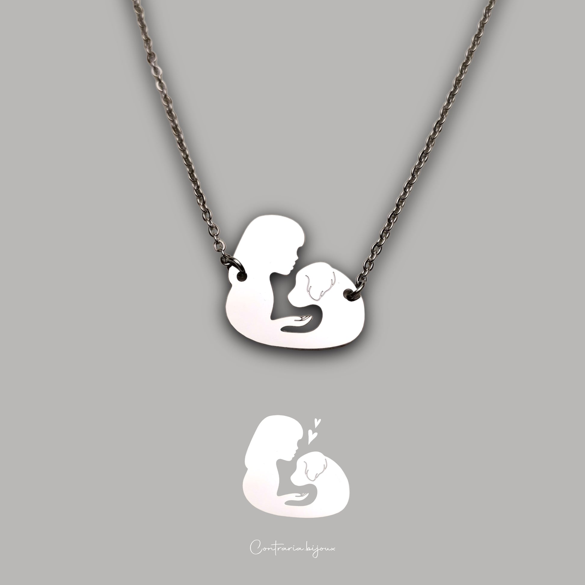 Collana con Cane e Ragazza - ContrariaBijoux