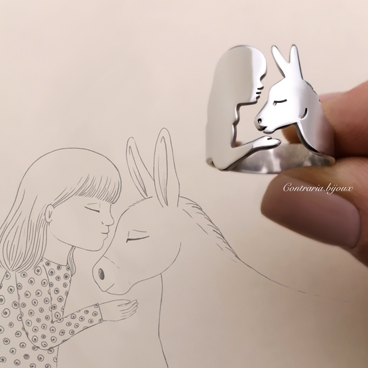 Anello Asino e ragazza - ContrariaBijoux