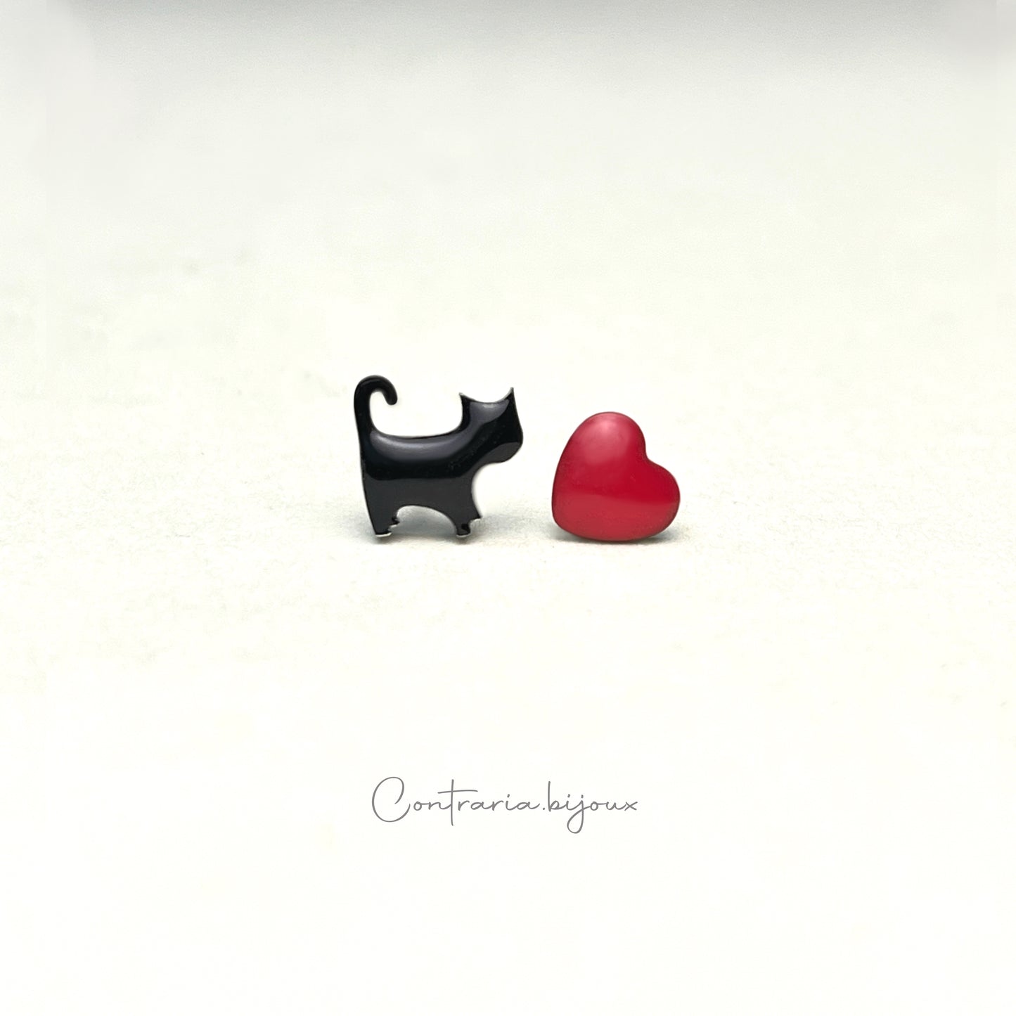 Orecchini zampa e cuore / Coniglio e cuore / Gatto e cuore / Riccio e Cuore / Giraffa e cuore - ContrariaBijoux