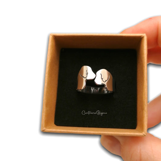 Anello Golden Retrievers innamorati - ContrariaBijoux