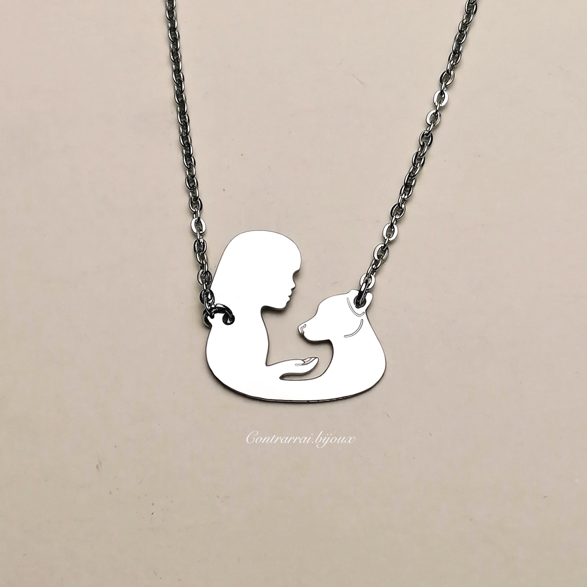 Collana con Cane Jack Russell e Ragazza - ContrariaBijoux