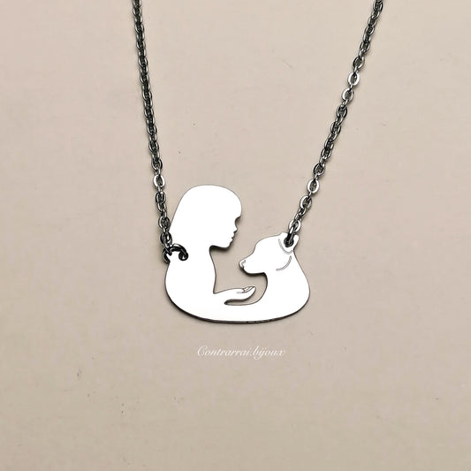 Collana con Cane Jack Russell e Ragazza - ContrariaBijoux