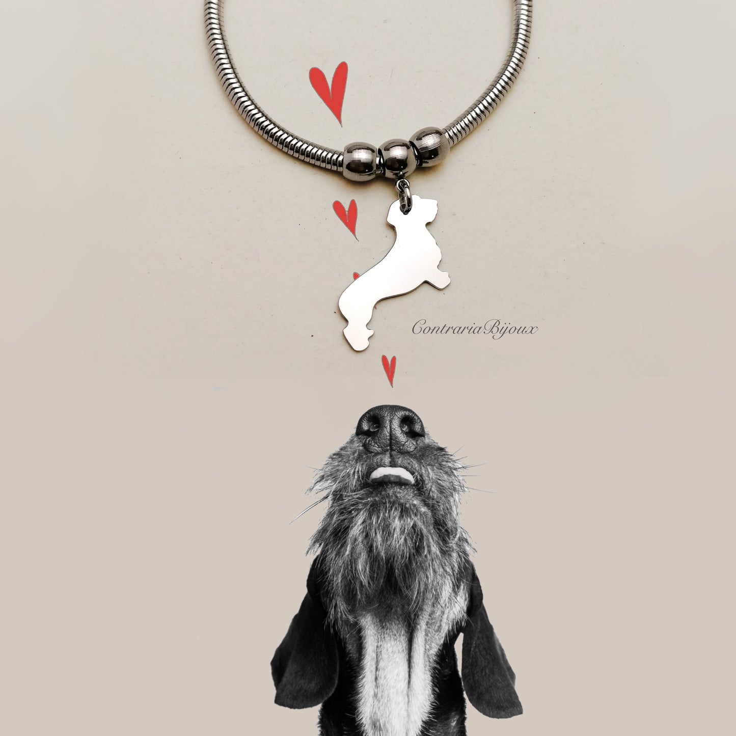 Bracciale cane Bassotto pelo ruvido - ContrariaBijoux