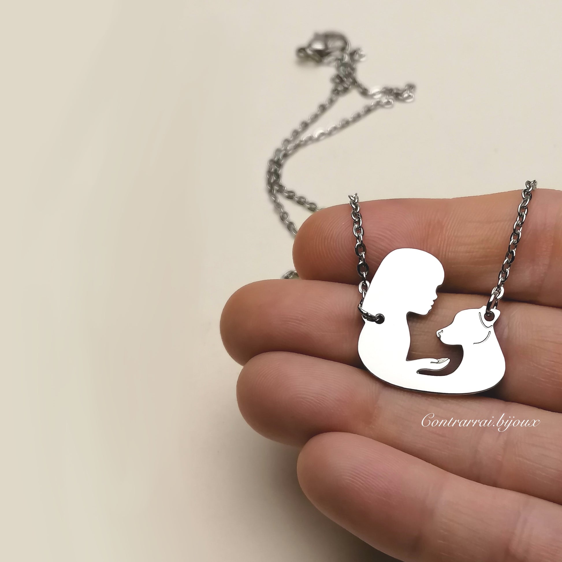 Collana con Cane Jack Russell e Ragazza - ContrariaBijoux