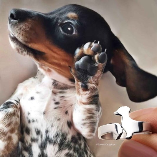 Anello Bassotto, anello a forma di bassotto, anello sagoma bassotto