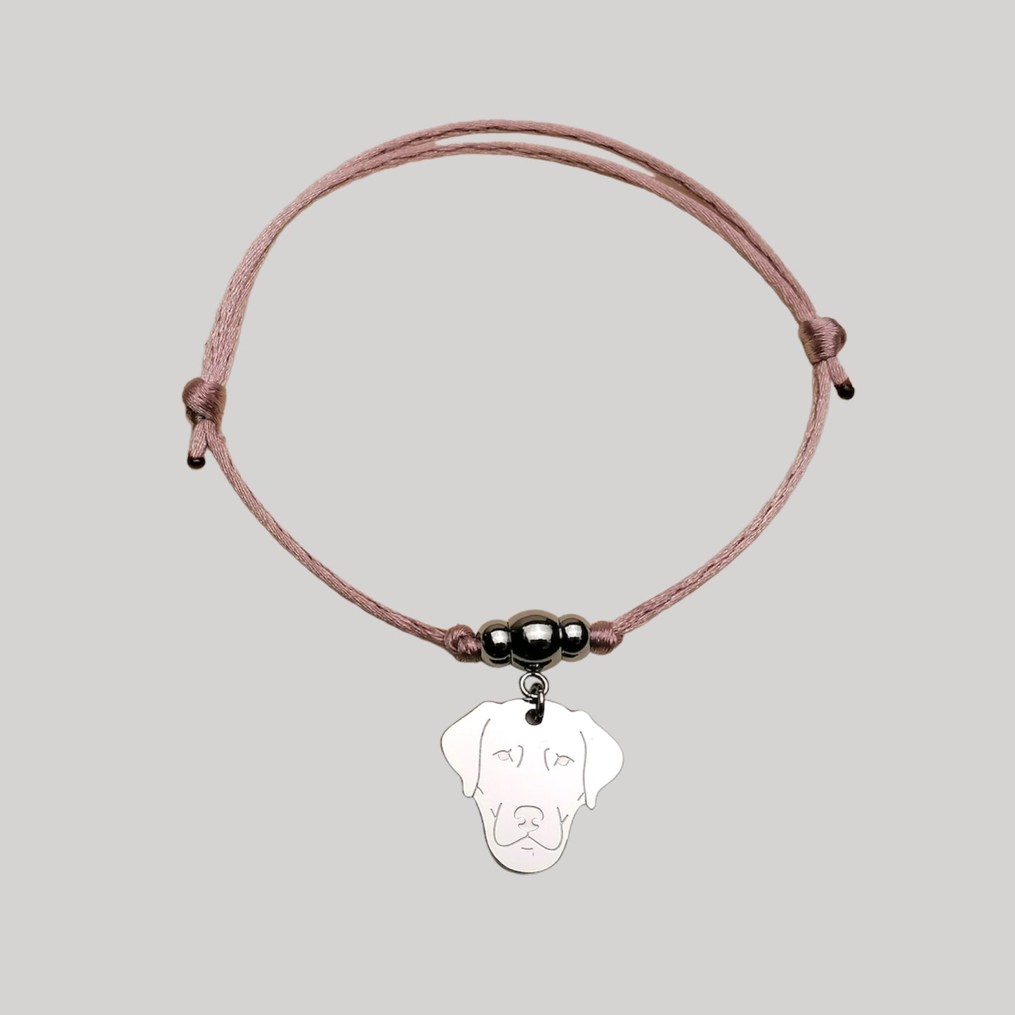 Bracciale Cane Labrador e zampa con lettera incisa