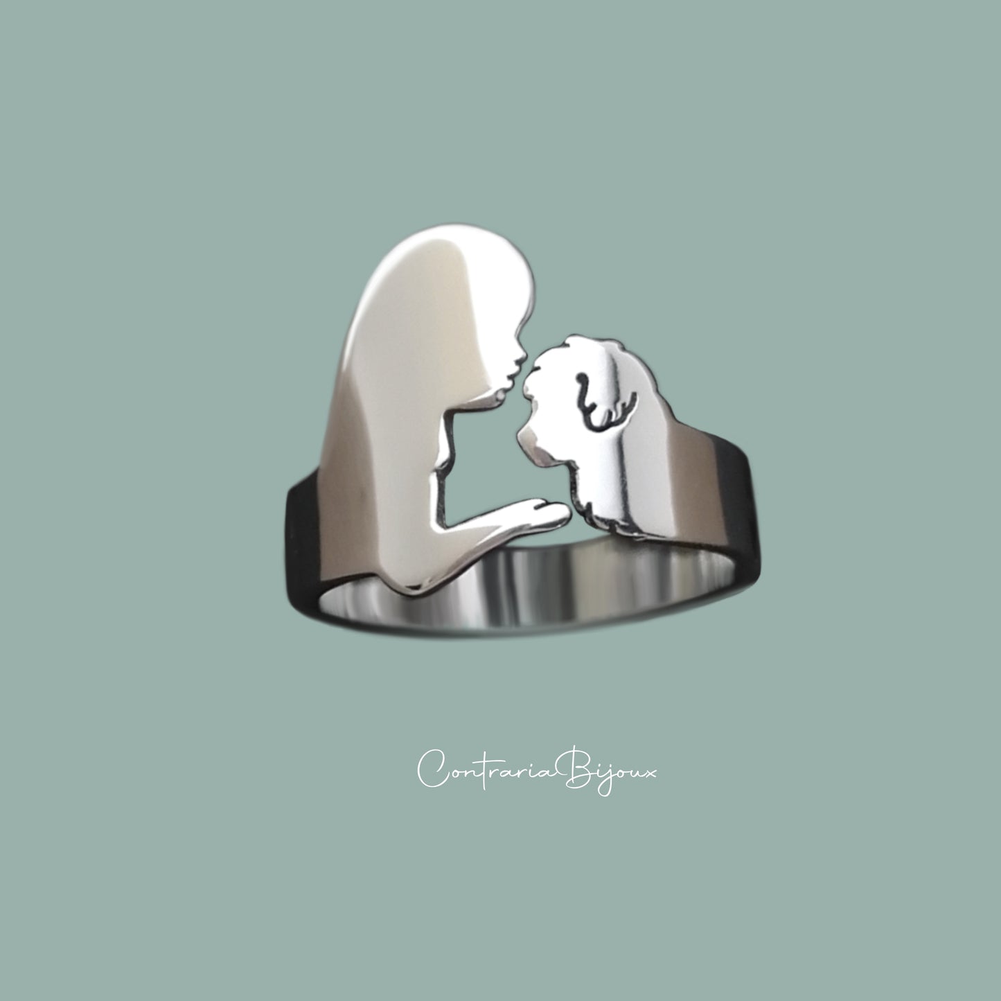 Anello Cane Barboncino / Cane Maltese e Ragazza - ContrariaBijoux