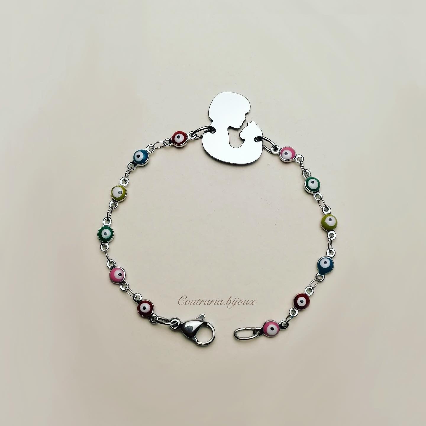 Bracciale con Gatto e Ragazza - ContrariaBijoux