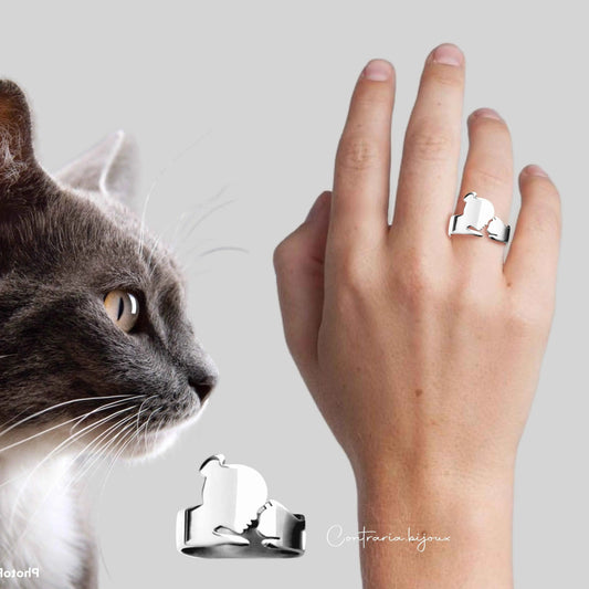 Anello Gatto e Ragazza, anello gatto personalizzato