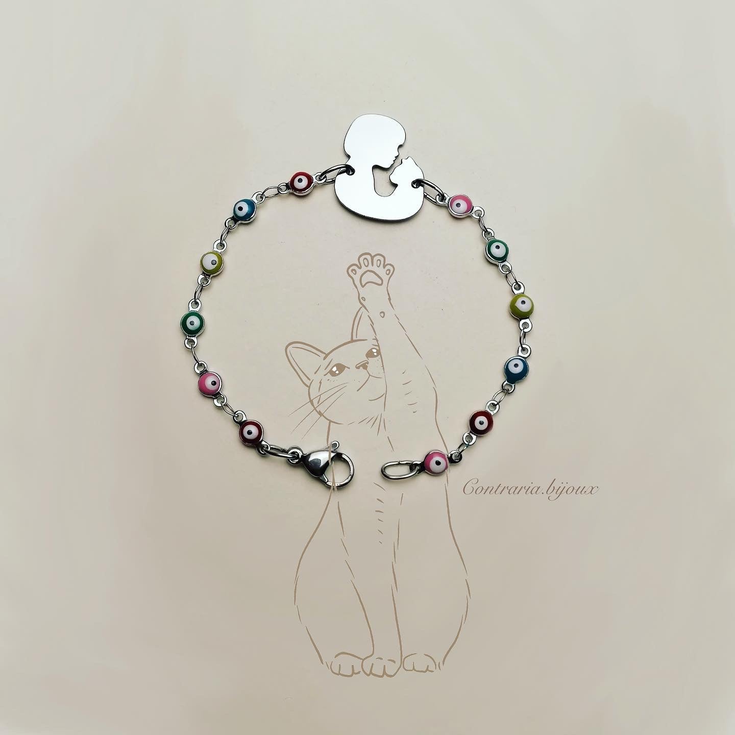 Bracciale con Gatto e Ragazza - ContrariaBijoux