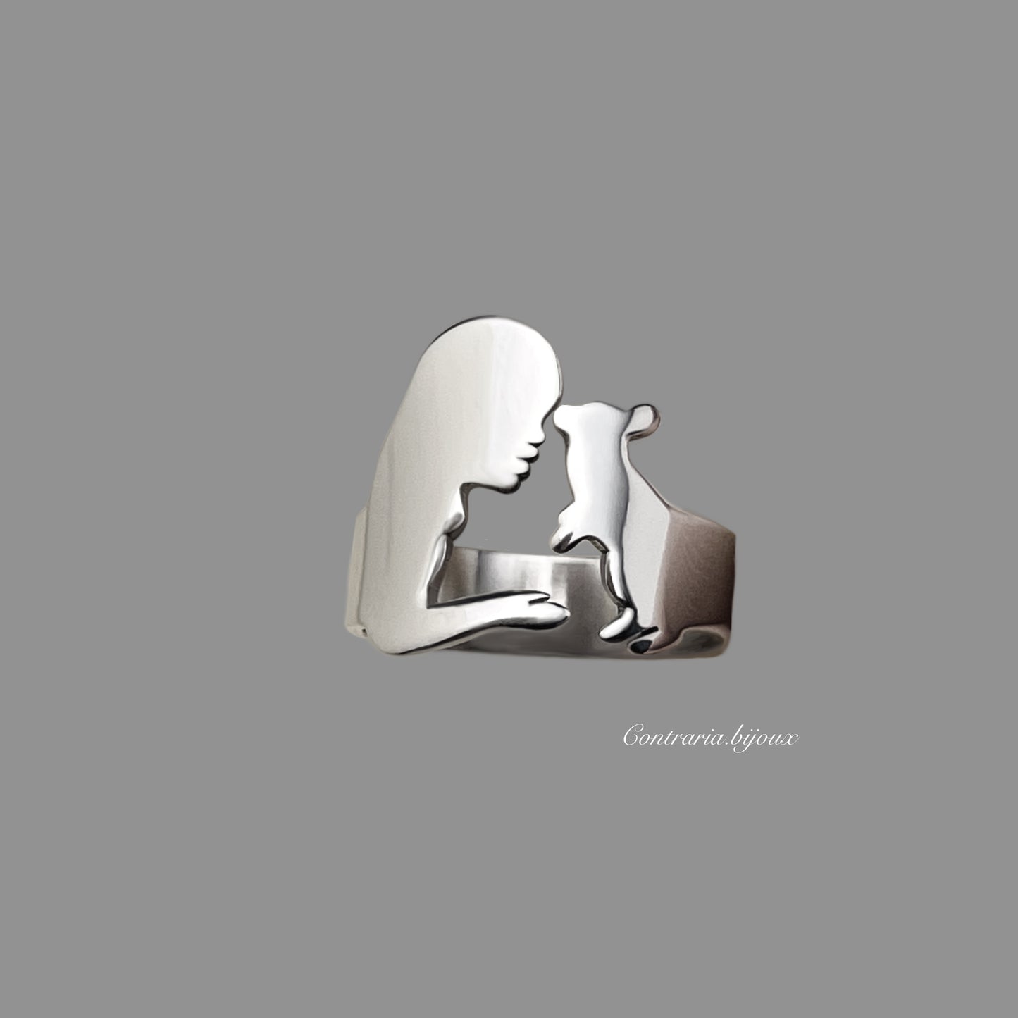 Anello Coniglio e ragazza - ContrariaBijoux