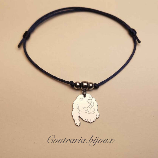 Bracciale Cane Setter e zampa con iniziale incisa