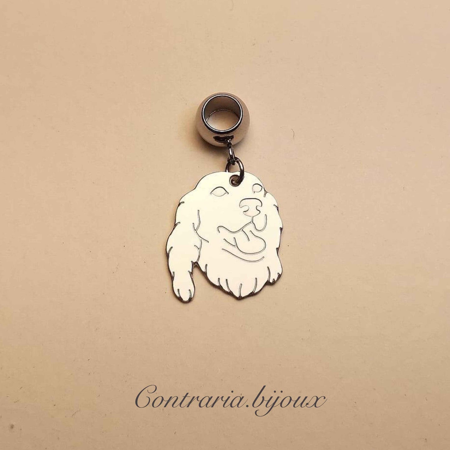 Bracciale Cane Setter e zampa con iniziale incisa