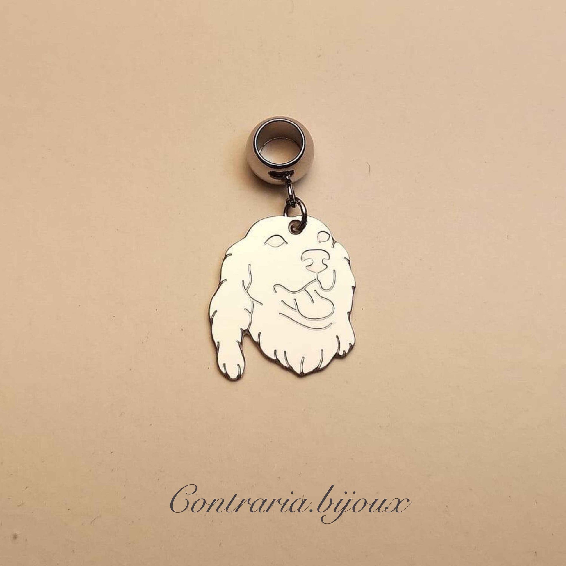 Bracciale Cane Setter e zampa con iniziale incisa