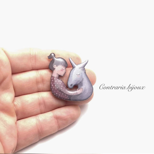 Spilla Asino e ragazza