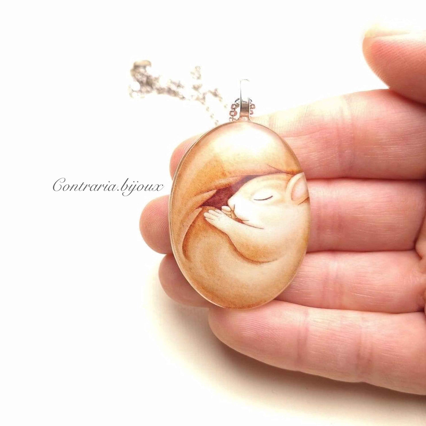 Collana con Ciondolo in Vetro Scoiattolo