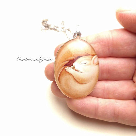 Collana con Ciondolo in Vetro Scoiattolo