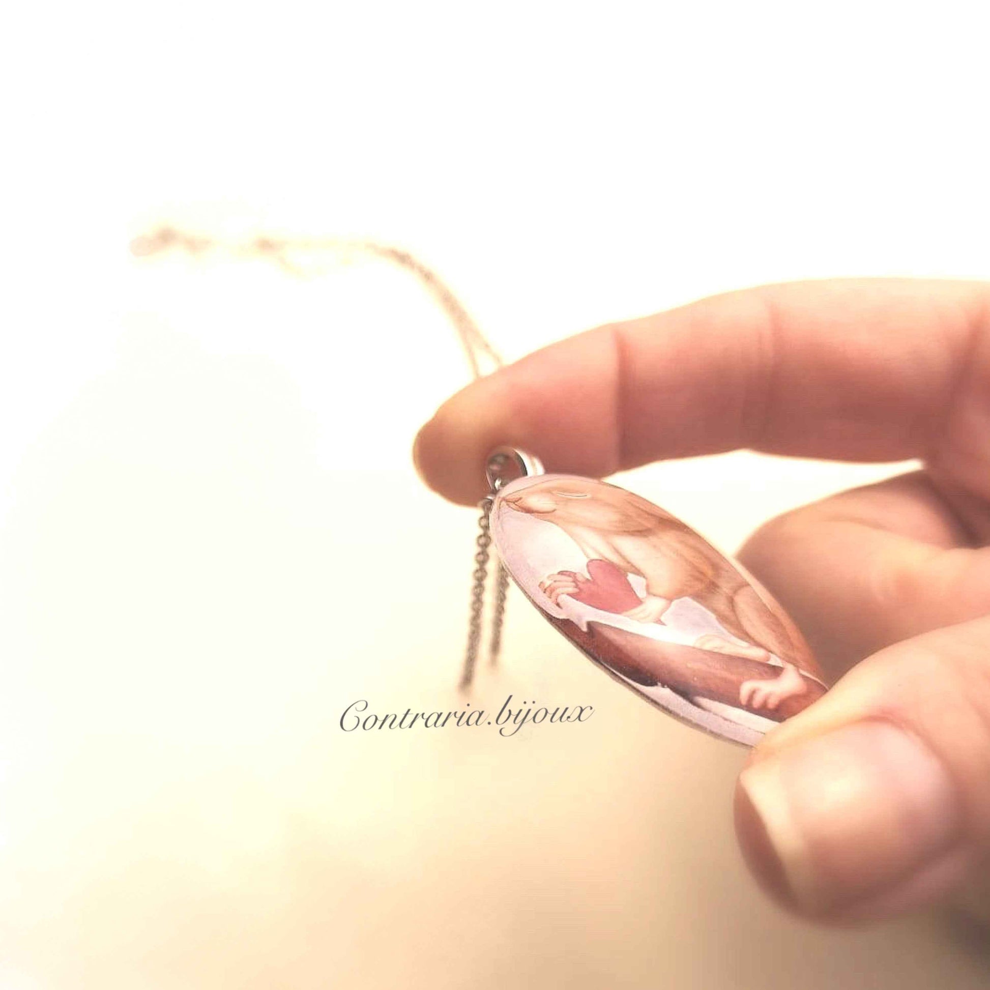 Collana con ciondolo topolino con cuore