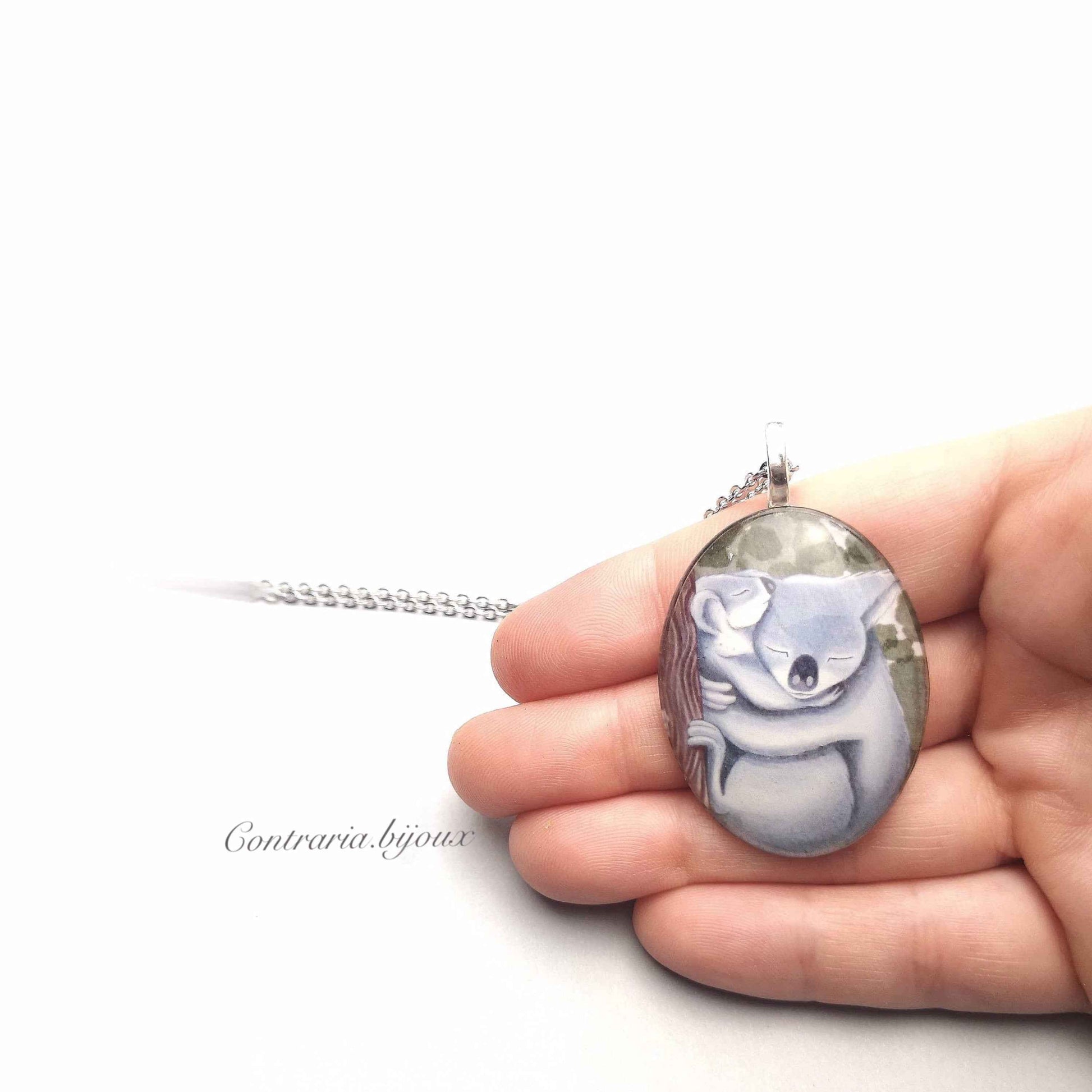 Collana con Ciondolo Koala in Vetro