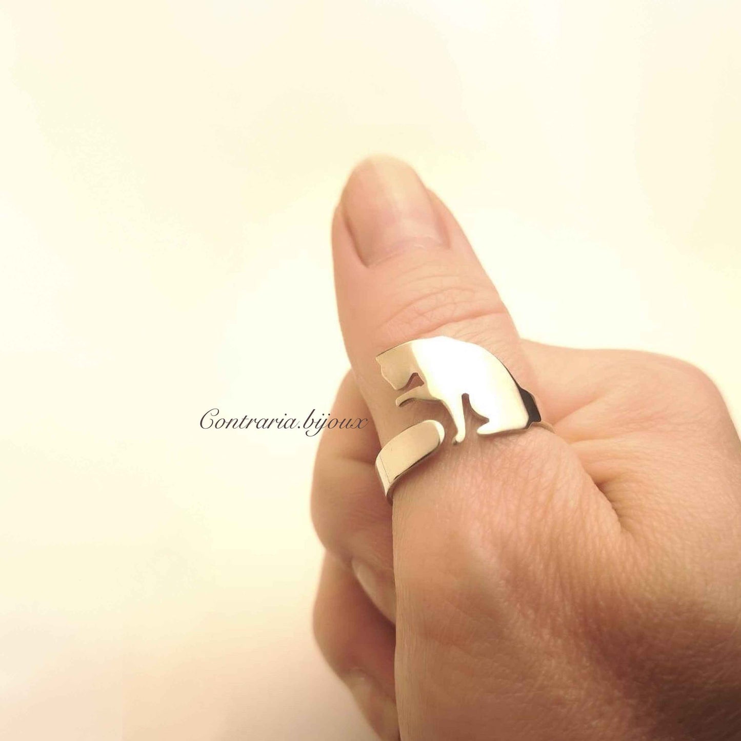 Anello Gatto, anello Gatto singolo, Anello su misura personalizzato con incisione