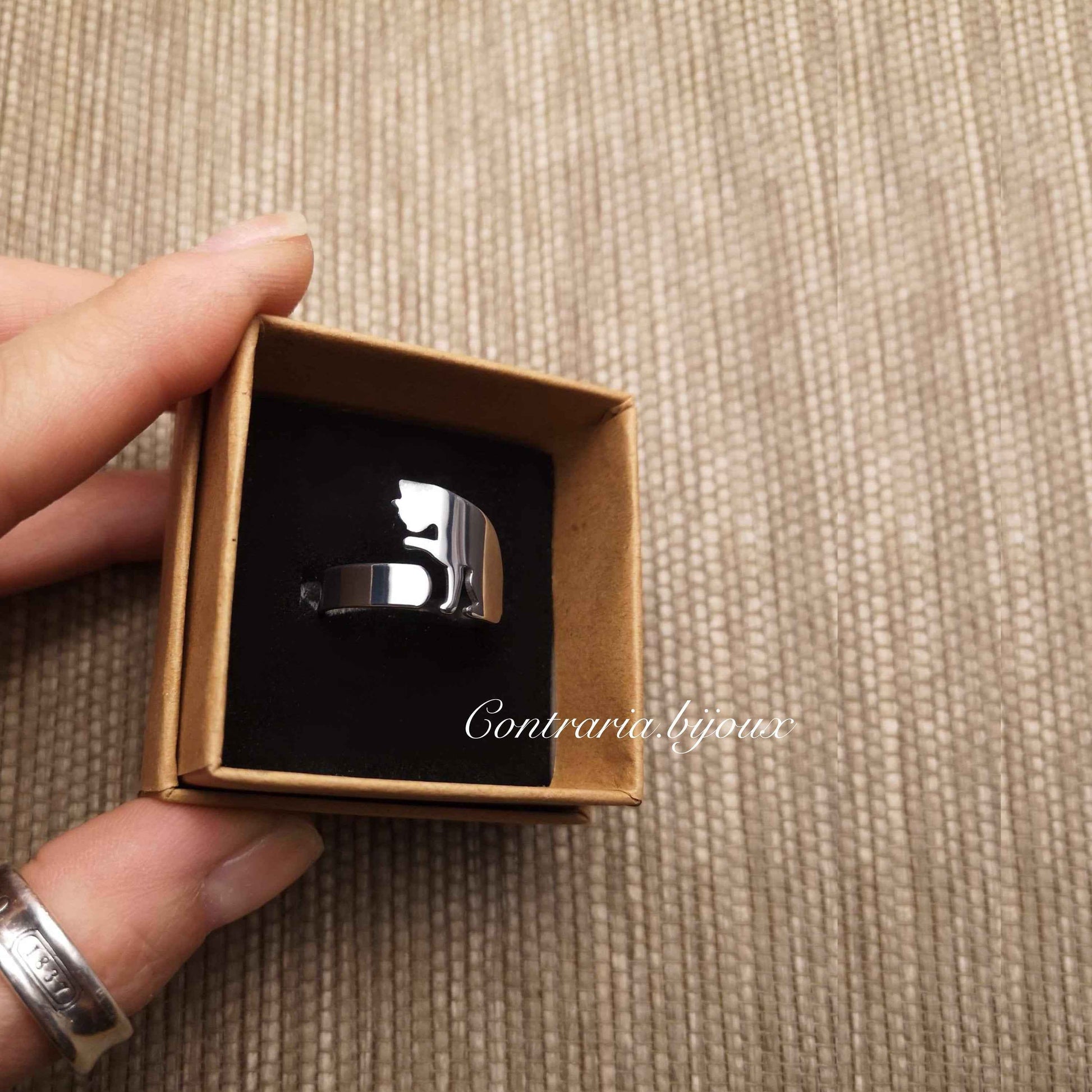 Anello Gatto, anello Gatto singolo, Anello su misura personalizzato con incisione