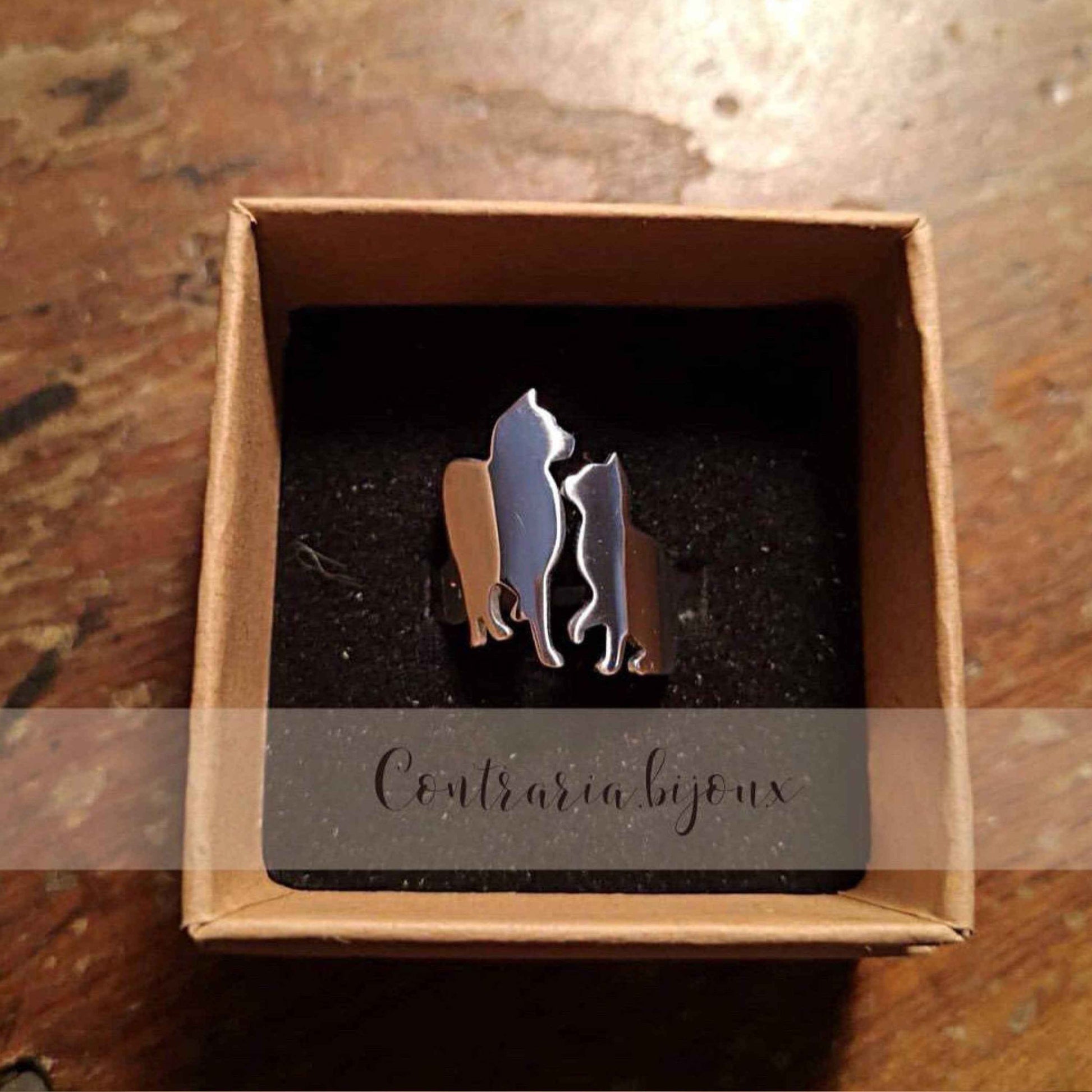 Anello Gatti, Anello due gatti, anello personalizzato gatti