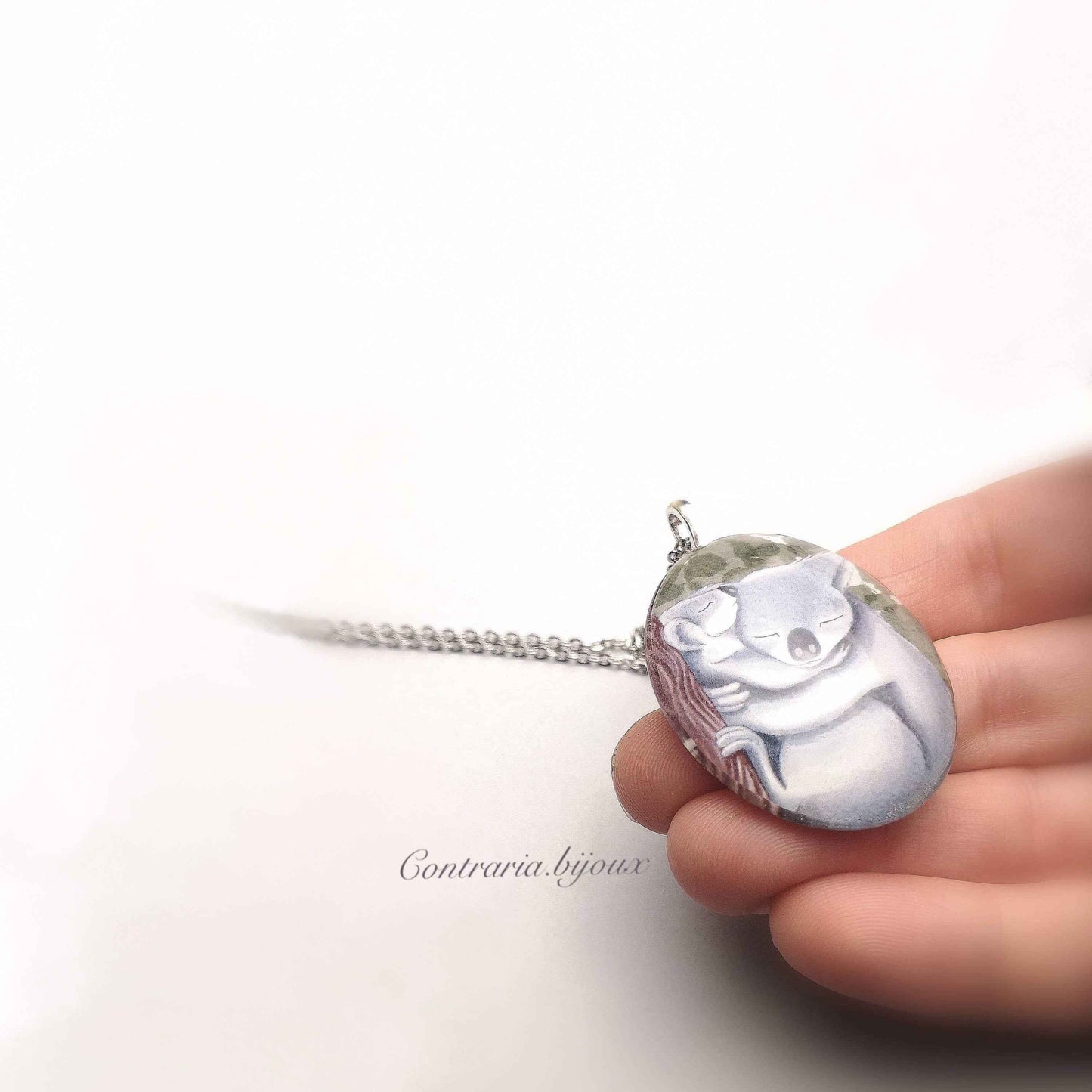 Collana con Ciondolo Koala in Vetro